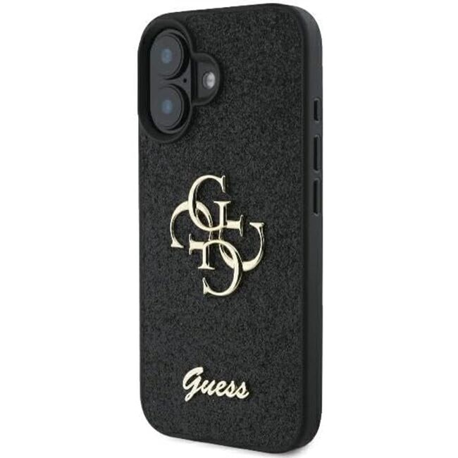 Husa pentru  iPhone 16 Plus Guess - Glitter Fixed - negru