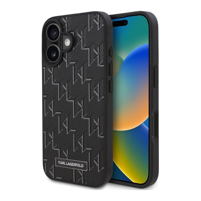 Husa pentru  iPhone 16 Plus Karl Lagerfeld - Leather MagSafe - negru denim