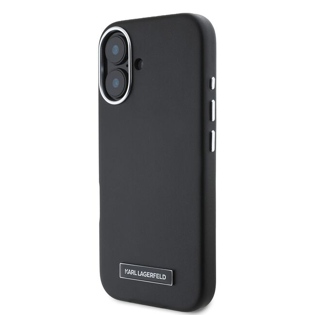 Husa pentru  iPhone 16 Plus Karl Lagerfeld - Leather MagSafe - negru