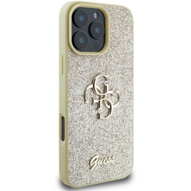 Husa pentru  iPhone 16 Pro Guess - Glitter Fixed - auriu