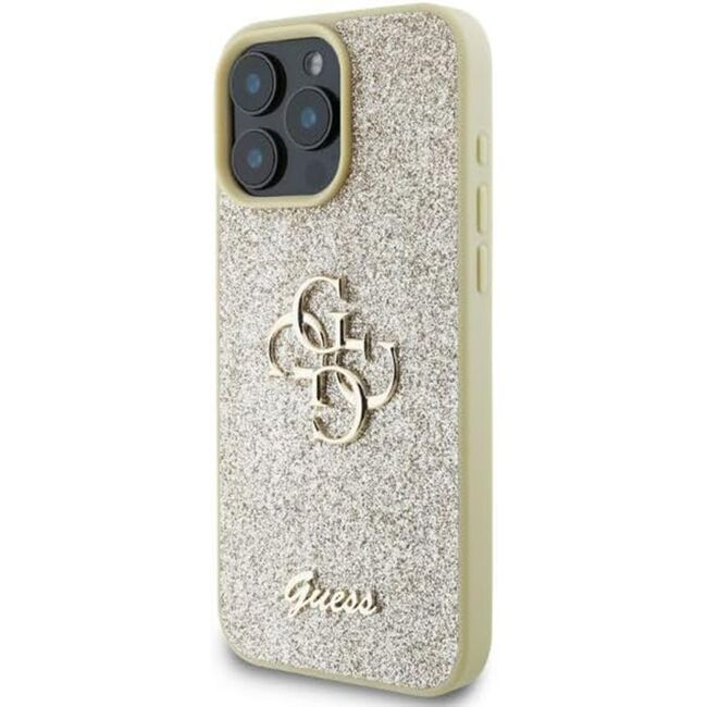 Husa pentru  iPhone 16 Pro Guess - Glitter Fixed - auriu