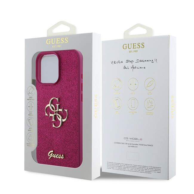 Husa pentru  iPhone 16 Pro Guess - Glitter Fixed - mov