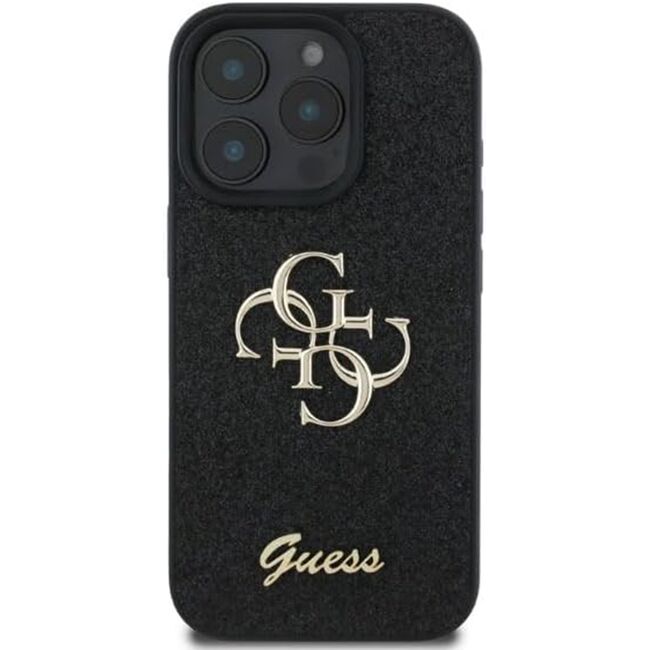 Husa pentru  iPhone 16 Pro Guess - Glitter Fixed - negru