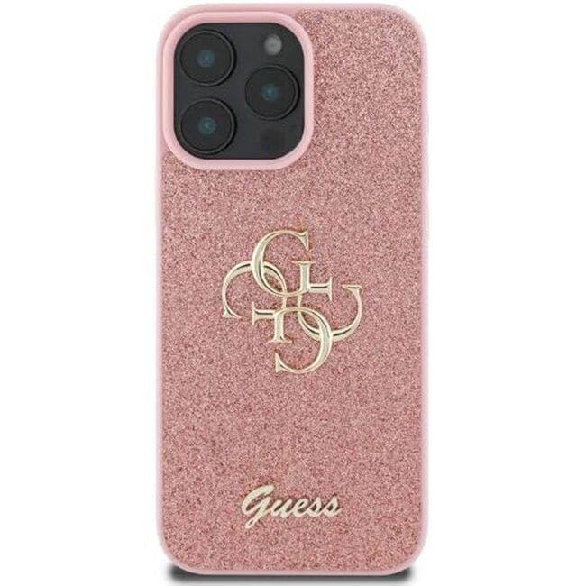 Husa pentru  iPhone 16 Pro Guess - Glitter Fixed - roz
