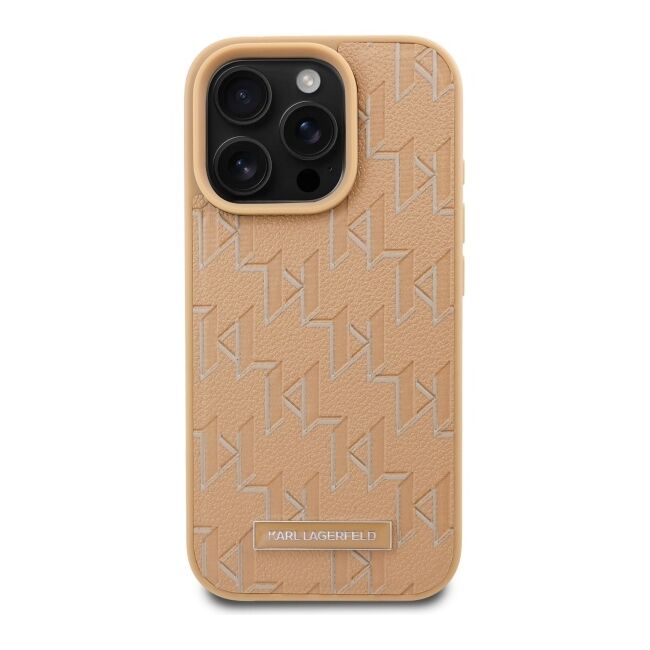 Husa pentru  iPhone 16 Pro Karl Lagerfeld - Leather MagSafe - bej