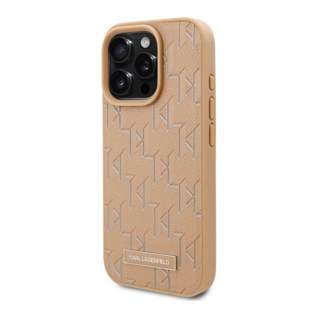 Husa pentru  iPhone 16 Pro Karl Lagerfeld - Leather MagSafe - bej