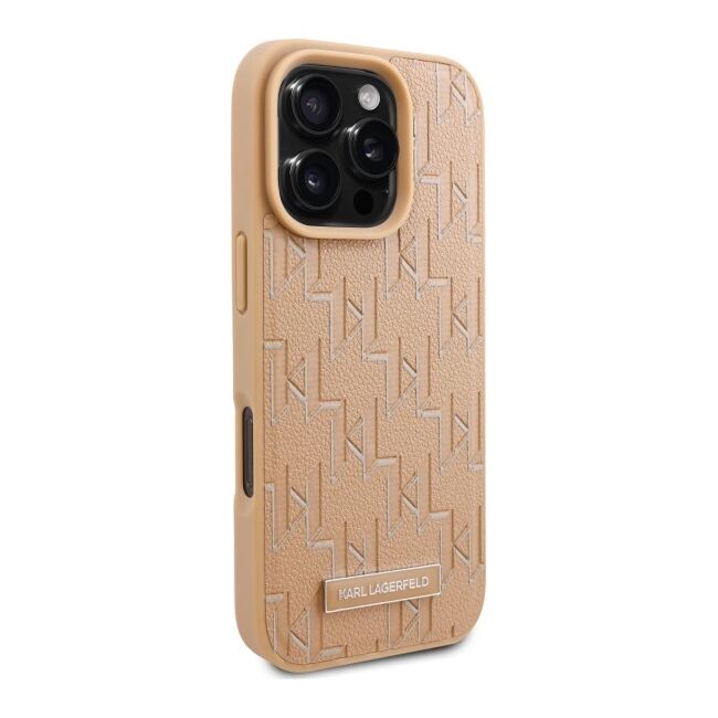 Husa pentru  iPhone 16 Pro Karl Lagerfeld - Leather MagSafe - bej