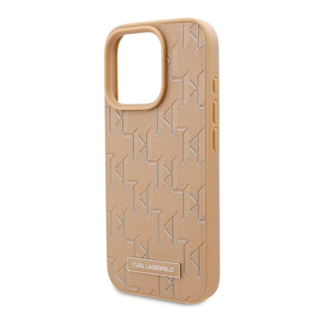 Husa pentru  iPhone 16 Pro Karl Lagerfeld - Leather MagSafe - bej