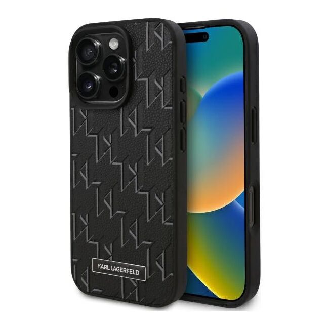 Husa pentru  iPhone 16 Pro Karl Lagerfeld - Leather MagSafe - negru royal
