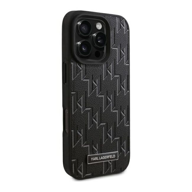 Husa pentru  iPhone 16 Pro Karl Lagerfeld - Leather MagSafe - negru royal