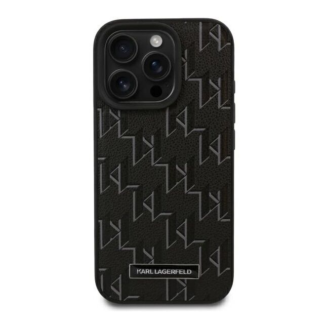 Husa pentru  iPhone 16 Pro Karl Lagerfeld - Leather MagSafe - negru royal