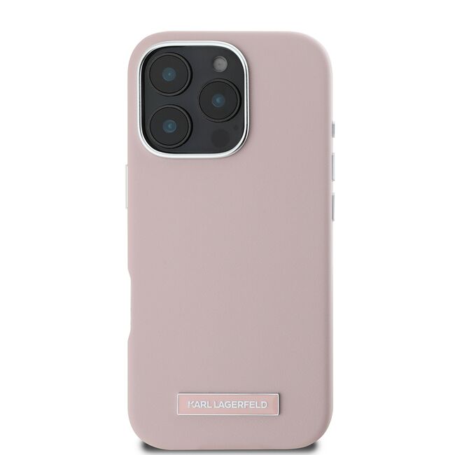 Husa pentru  iPhone 16 Pro Karl Lagerfeld - Leather MagSafe - roz pudrat