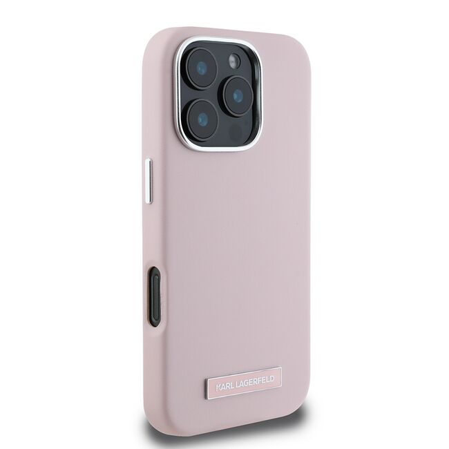 Husa pentru  iPhone 16 Pro Karl Lagerfeld - Leather MagSafe - roz pudrat