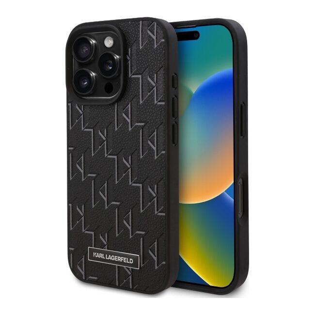 Husa pentru  iPhone 16 Pro Max Karl Lagerfeld - Leather MagSafe - negru royal