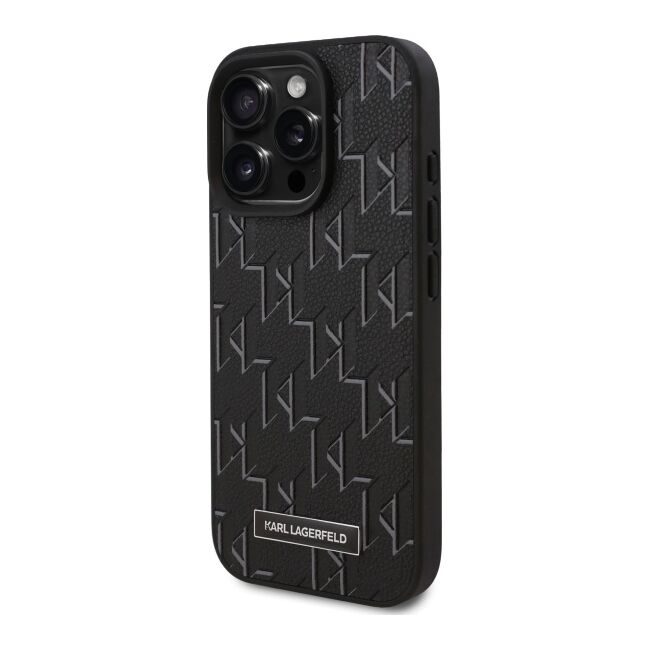 Husa pentru  iPhone 16 Pro Max Karl Lagerfeld - Leather MagSafe - negru royal