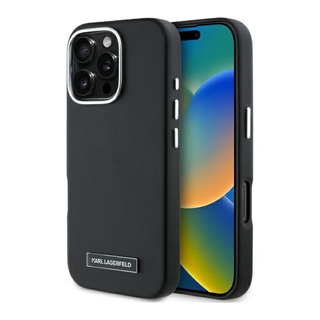 Husa pentru  iPhone 16 Pro Max Karl Lagerfeld - Leather MagSafe - negru