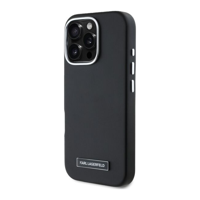 Husa pentru  iPhone 16 Pro Max Karl Lagerfeld - Leather MagSafe - negru