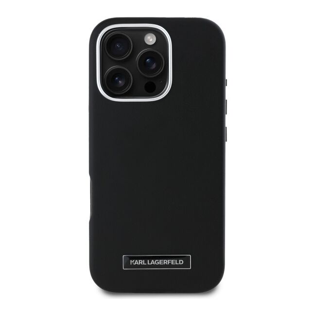 Husa pentru  iPhone 16 Pro Max Karl Lagerfeld - Leather MagSafe - negru