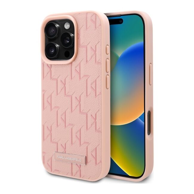 Husa pentru  iPhone 16 Pro Max Karl Lagerfeld - Leather MagSafe - roz