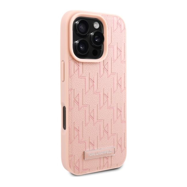 Husa pentru  iPhone 16 Pro Max Karl Lagerfeld - Leather MagSafe - roz