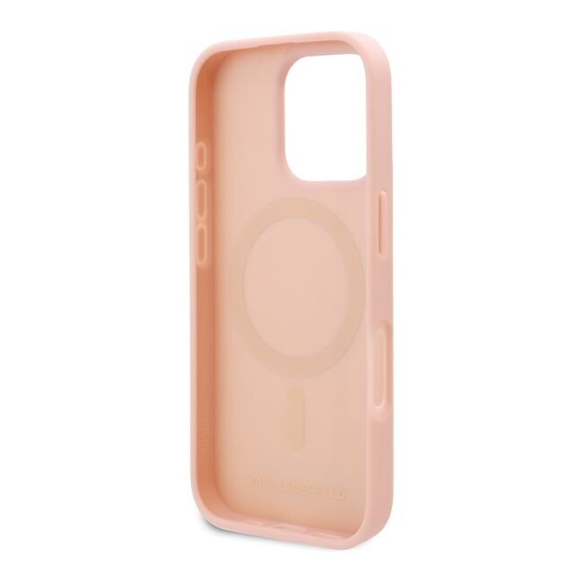 Husa pentru  iPhone 16 Pro Max Karl Lagerfeld - Leather MagSafe - roz