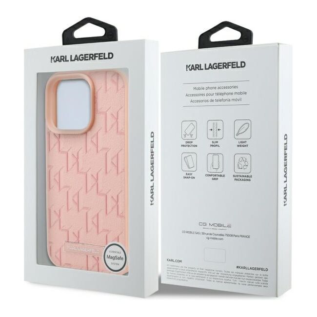 Husa pentru  iPhone 16 Pro Max Karl Lagerfeld - Leather MagSafe - roz