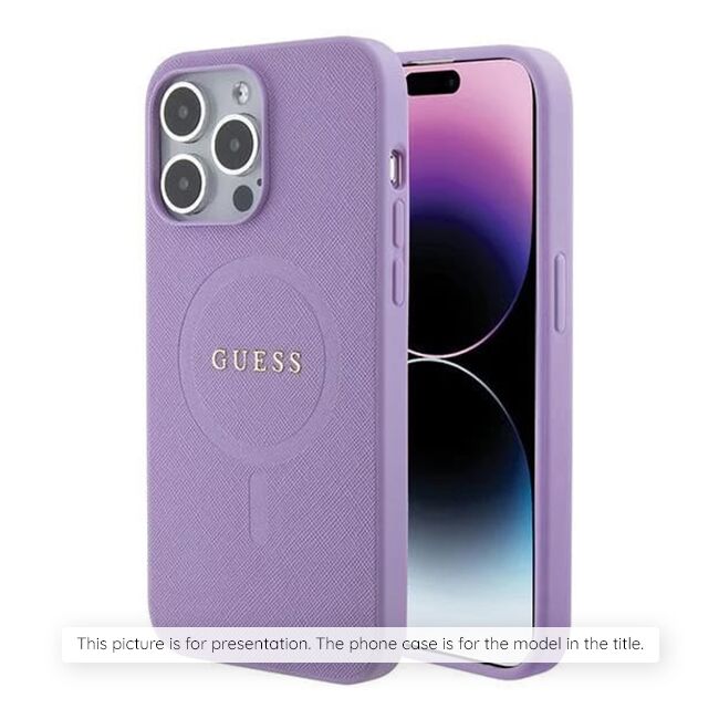 Husa pentru cu  iPhone 16 MagSafe Guess - Saffiano - mov