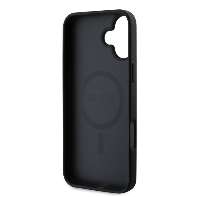 Husa pentru cu  iPhone 16 Plus MagSafe Guess - Saffiano - negru denim