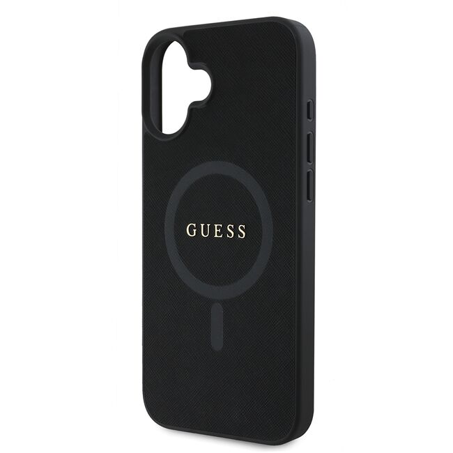 Husa pentru cu  iPhone 16 Plus MagSafe Guess - Saffiano - negru denim