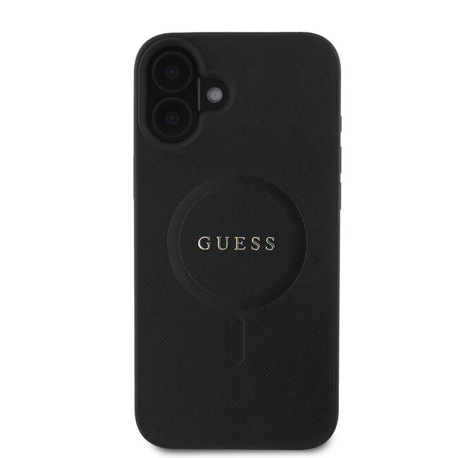 Husa pentru cu  iPhone 16 Plus MagSafe Guess - Saffiano - negru denim