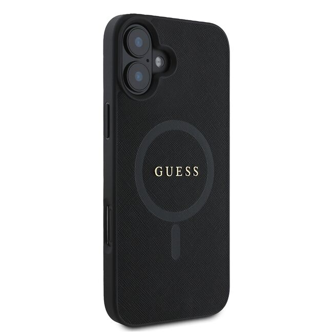 Husa pentru cu  iPhone 16 Plus MagSafe Guess - Saffiano - negru denim