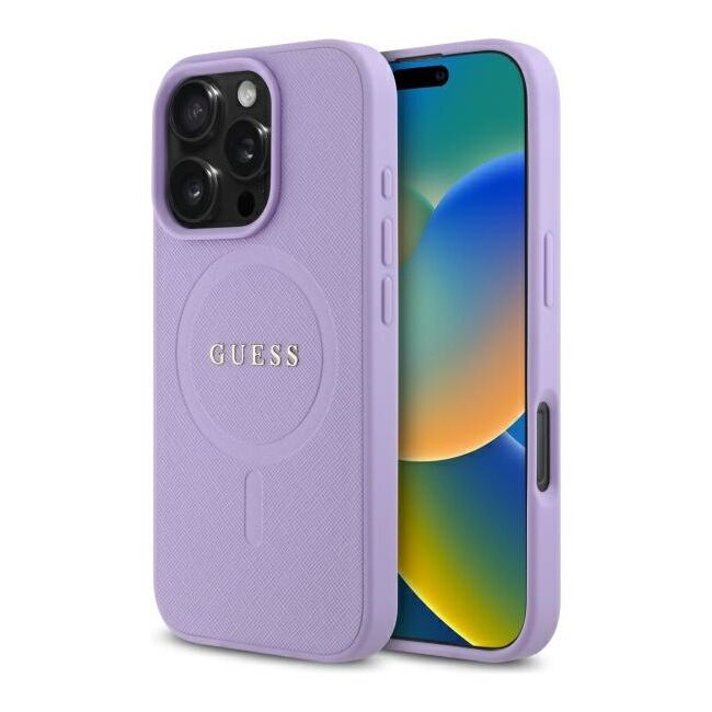 Husa pentru cu  iPhone 16 Pro Max MagSafe Guess - Saffiano - mov deschis