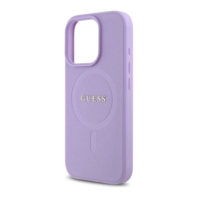 Husa pentru cu  iPhone 16 Pro Max MagSafe Guess - Saffiano - mov deschis