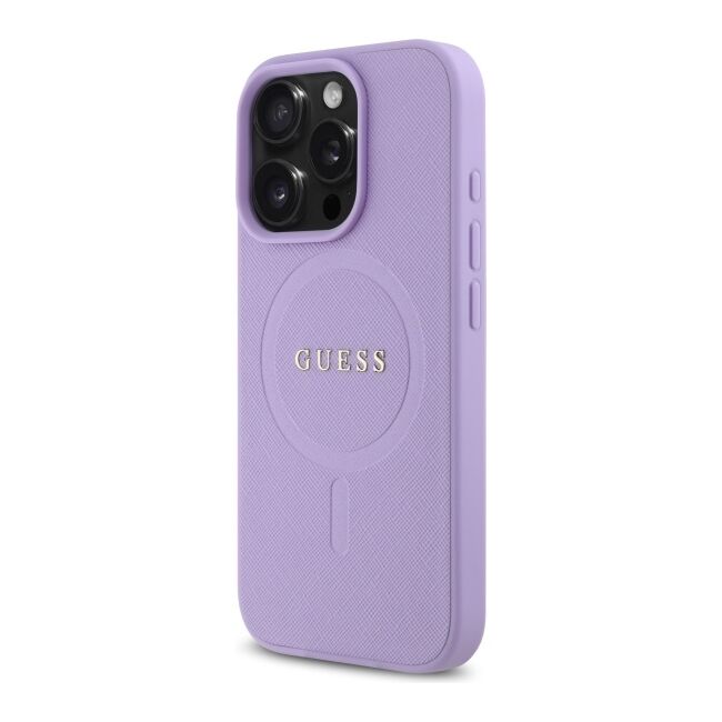Husa pentru cu  iPhone 16 Pro Max MagSafe Guess - Saffiano - mov deschis