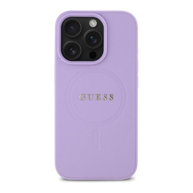 Husa pentru cu  iPhone 16 Pro Max MagSafe Guess - Saffiano - mov deschis