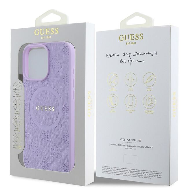 Husa pentru cu  iPhone 16 Pro Max MagSafe Guess - Saffiano - mov