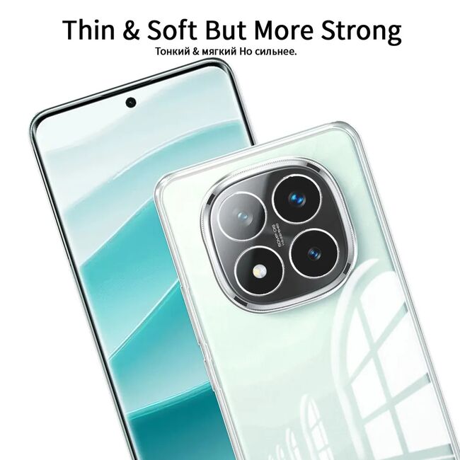 Husa pentru  Xiaomi Redmi Note 14 Pro+ Plus, Anti-Shock 1.5mm, cu protectie lentile, transparent
