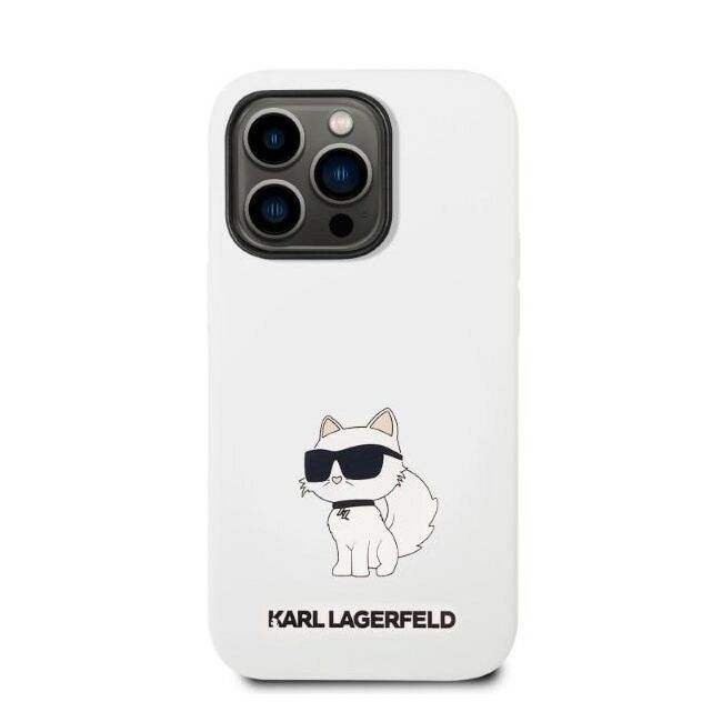 Husa pentru  iPhone 14 Pro  Karl Lagerfeld - Silicone MagSafe - alb