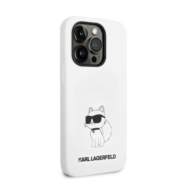 Husa pentru  iPhone 14 Pro  Karl Lagerfeld - Silicone MagSafe - alb