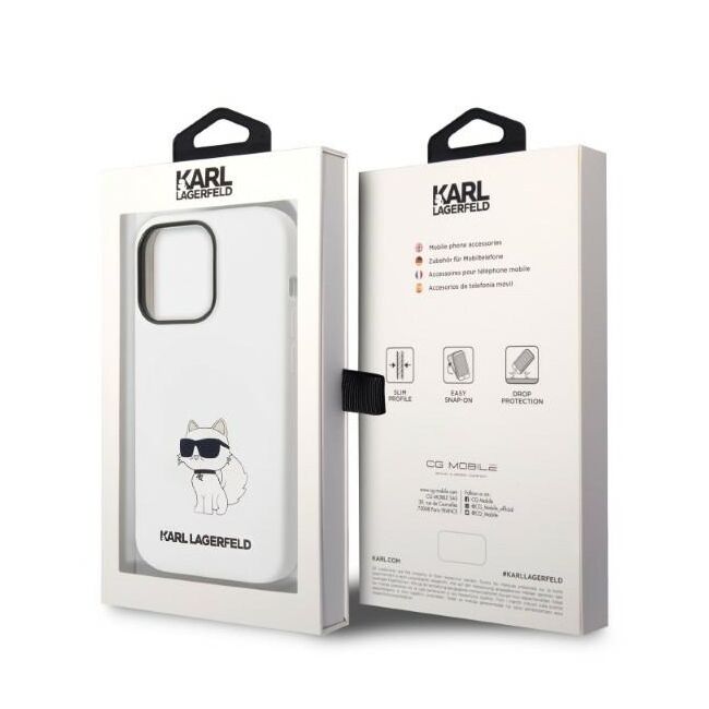 Husa pentru  iPhone 14 Pro  Karl Lagerfeld - Silicone MagSafe - alb