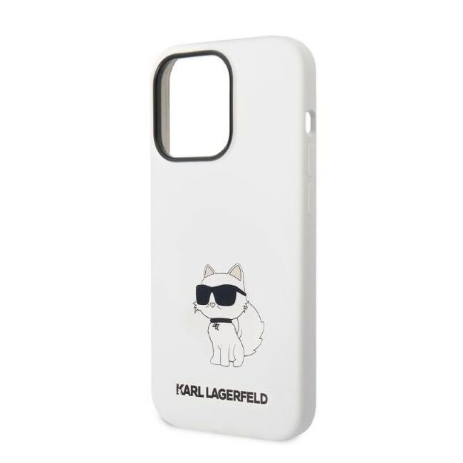 Husa pentru  iPhone 14 Pro  Karl Lagerfeld - Silicone MagSafe - alb