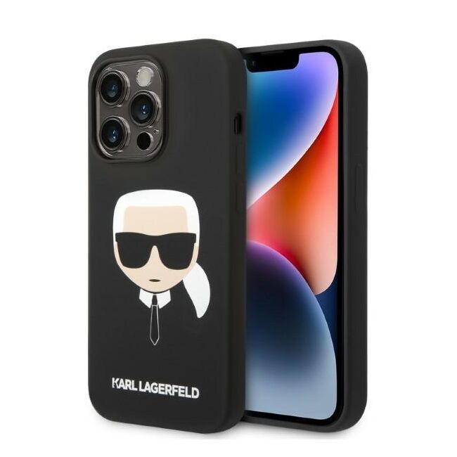 Husa pentru  iPhone 14 Pro  Karl Lagerfeld - Silicone MagSafe - negru denim