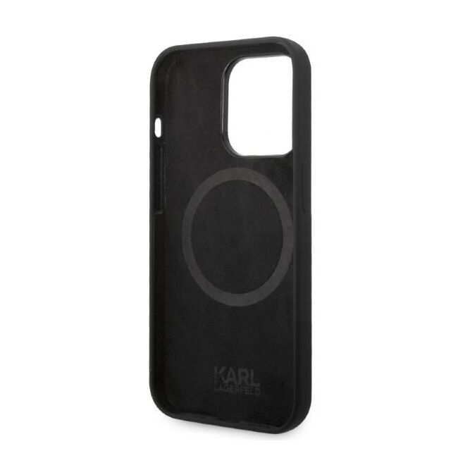 Husa pentru  iPhone 14 Pro  Karl Lagerfeld - Silicone MagSafe - negru denim