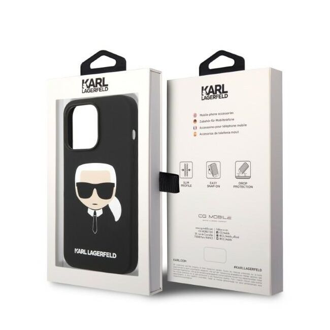 Husa pentru  iPhone 14 Pro  Karl Lagerfeld - Silicone MagSafe - negru denim