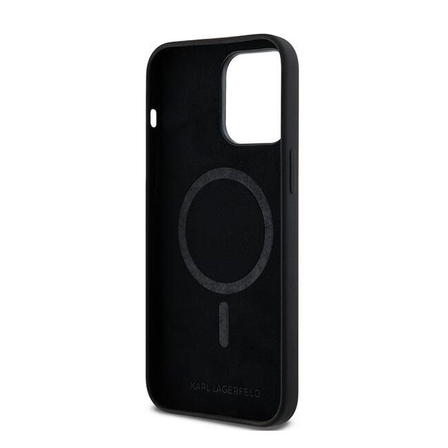 Husa pentru  iPhone 14 Pro  Karl Lagerfeld - Silicone MagSafe - negru royal