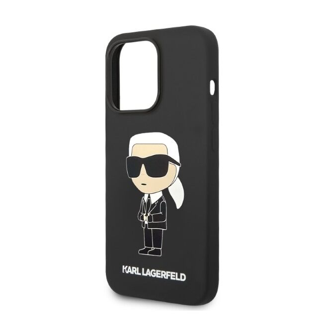 Husa pentru  iPhone 14 Pro  Karl Lagerfeld - Silicone MagSafe - negru