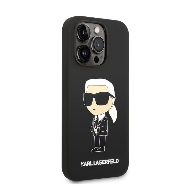 Husa pentru  iPhone 14 Pro  Karl Lagerfeld - Silicone MagSafe - negru