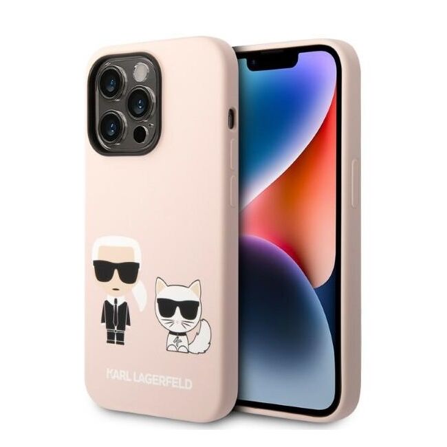 Husa pentru  iPhone 14 Pro  Karl Lagerfeld - Silicone MagSafe - roz deschis