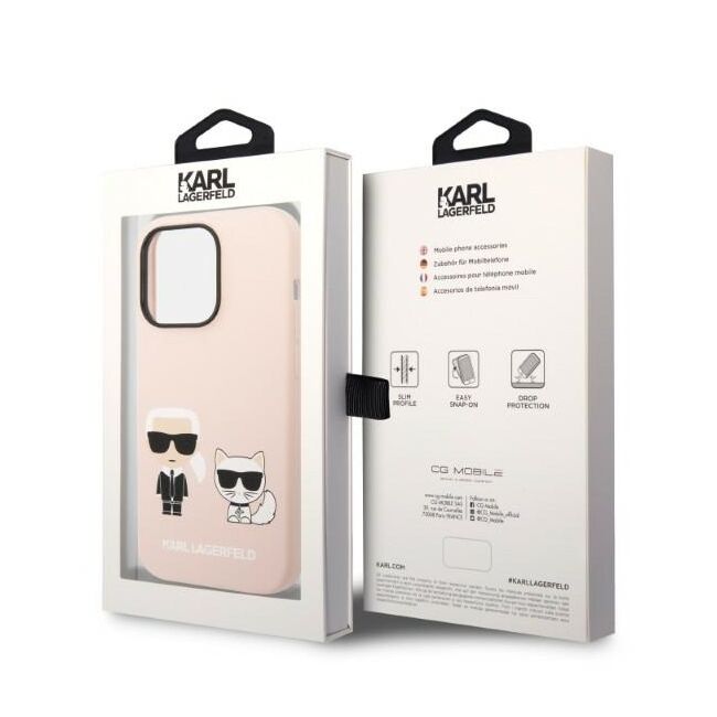 Husa pentru  iPhone 14 Pro  Karl Lagerfeld - Silicone MagSafe - roz deschis