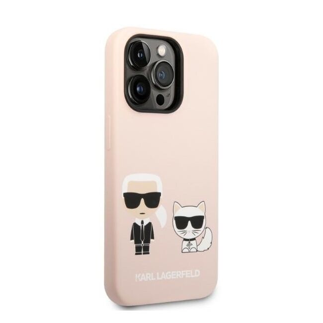 Husa pentru  iPhone 14 Pro  Karl Lagerfeld - Silicone MagSafe - roz deschis